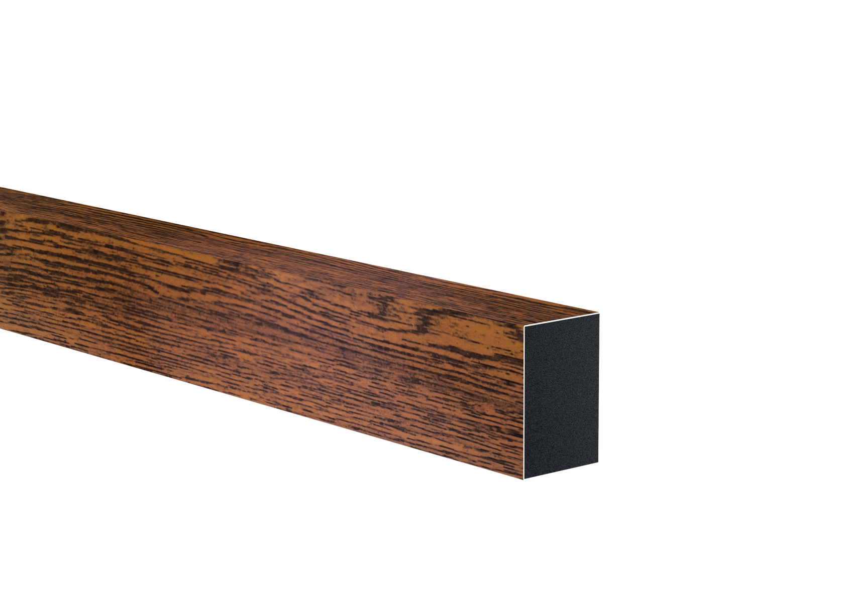Zaunprofil Aluminium 40x60x1 mm 6000 mm Holzdekor Dunkle Walnuss-89.FGS40X60X16000W01