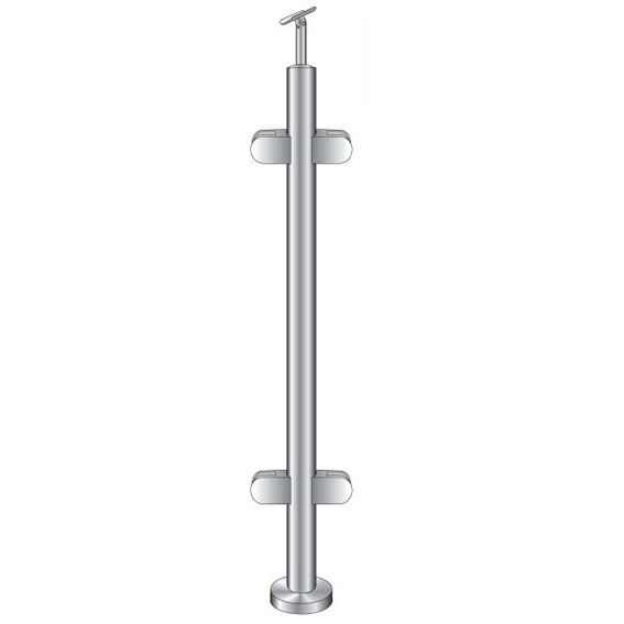 Gelaenderpfosten Edelstahl AISI 304 D42-4 mm 1000 mm Top Glasfuellung-14-0044RG-A.4