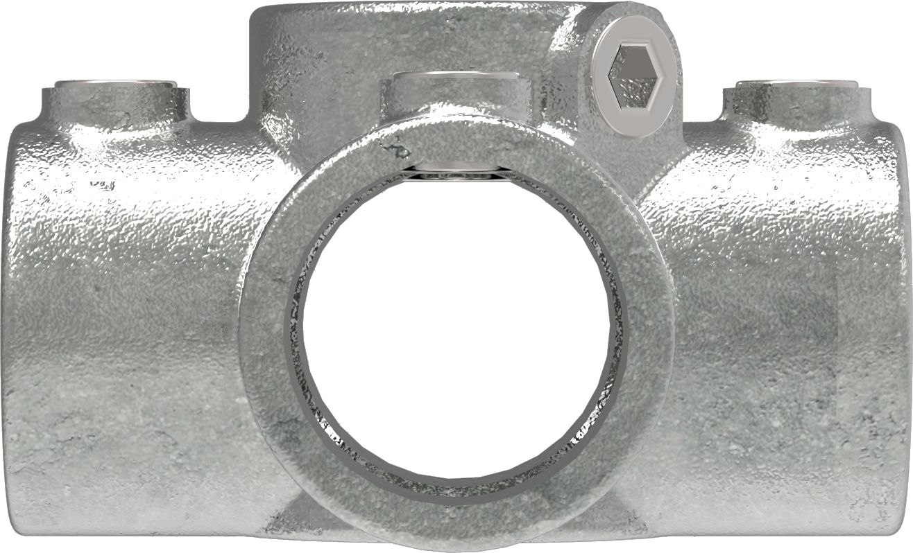 Rohrverbinder - Kreuzstueck fuer Stuetzrohr - 158T21 - 21-3 mm - 1-2- - Feuerverzinkt u. Elektrogalvanisiert-158T21