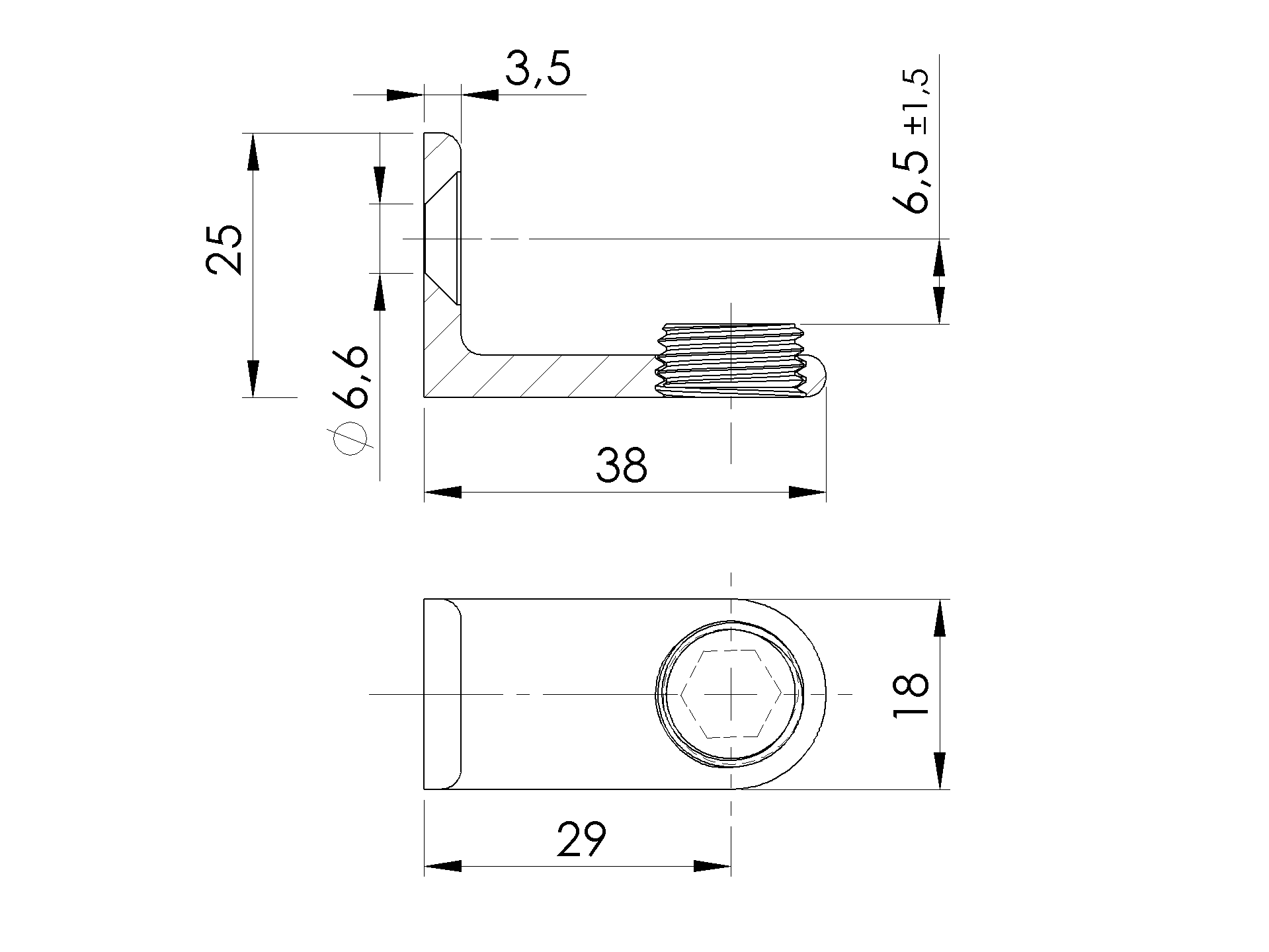 Glasstuetze Edelstahl V2A geschliffen fuer Flachpfosten-89-11A1003000-A.4