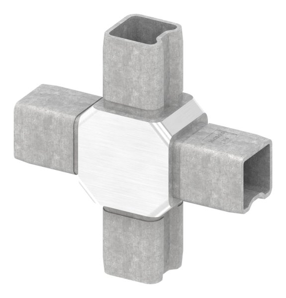 Kreuzstueck V4A fuer 25x25x2 mm Vierkantrohr steckbar-88.1110162525