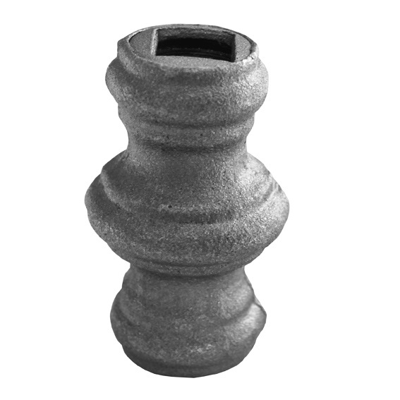 Steckelement fuer Stab D38 H65- 12-5x12-5mm Quadratloch- Stahl-89-11E4009A125X125-A.4