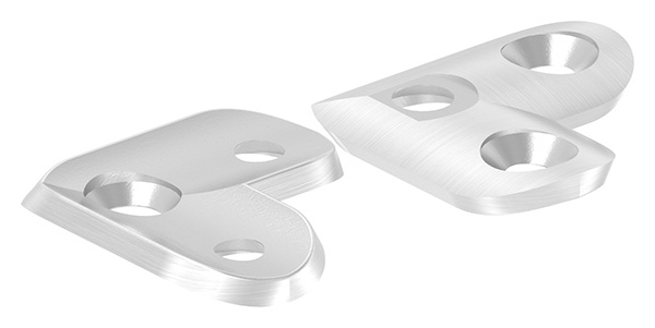 Handlaufanschlussplatte 90° fuer Rohr Ø 42-4 mm mit gesenkten Aussenbohrungen V2A-11-2146G.4