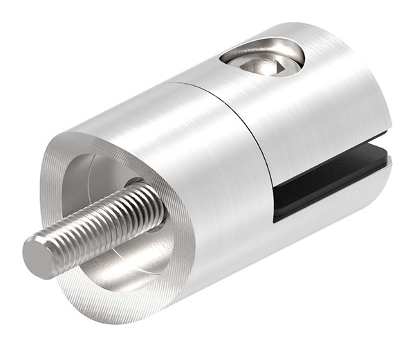 Blechhalter - Plattenhalter Ø 25 mm Edelstahl V2A – Anschluss 42-4 mm inkl- Schrauben - Gummieinlage-12-2102.4