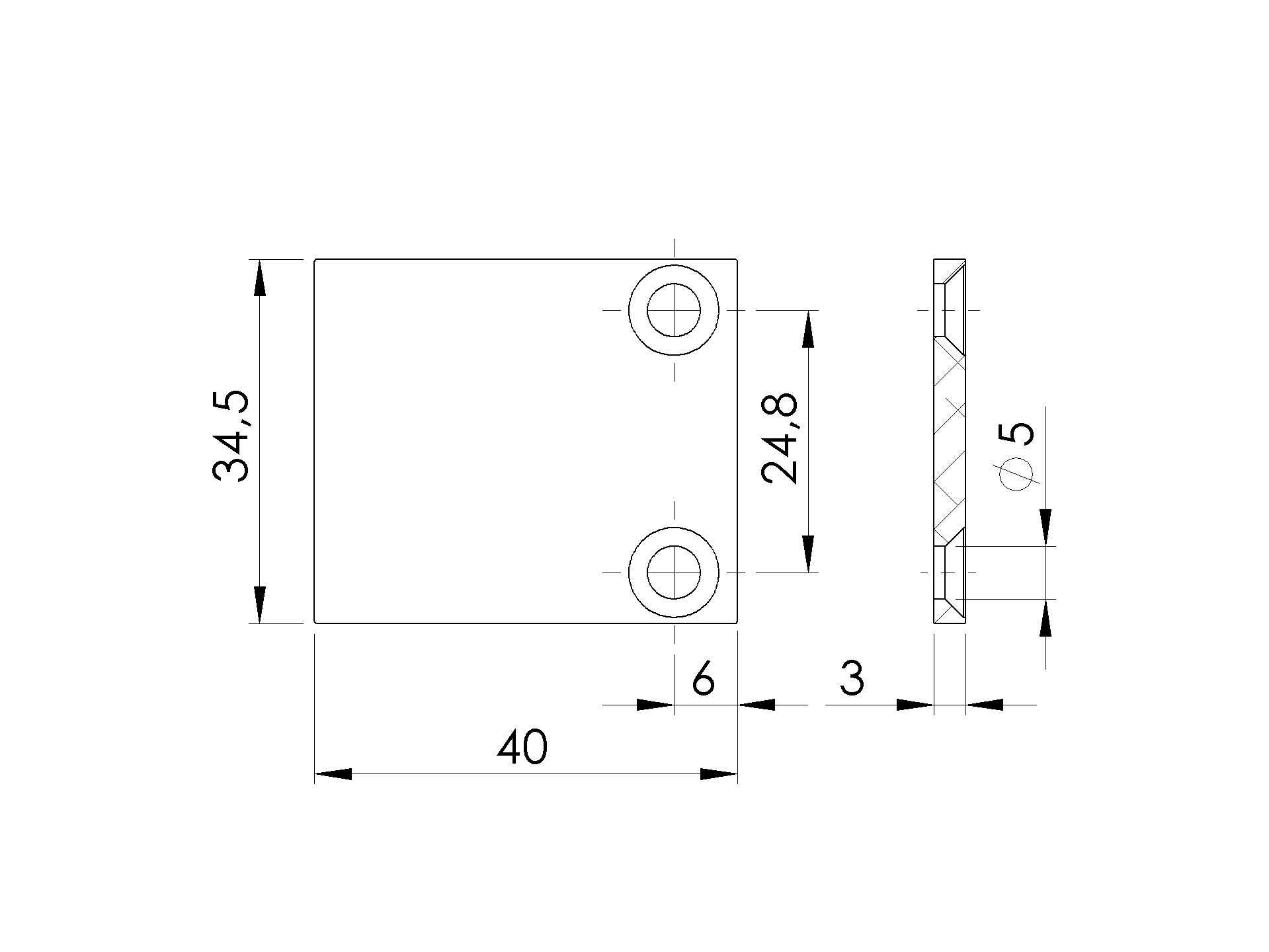 Adapterabdeckung Aluminium 40 x 34 mm Anthrazit RAL 7016 fuer 20 mm Zaunfuellung-89-11FGCA40X34R7016-A.4