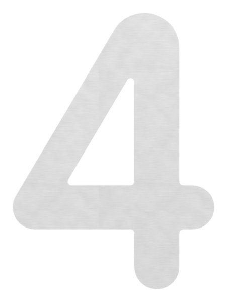 Hausnummer 4 - gross - Masse- 200 mm x 300 mm - V2A-11-8068.4