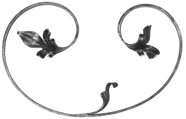 Leichtbarock - links - Masse- 220x340 mm - Material- 12x5 mm - Stahl S235JR- roh-30-1749.8