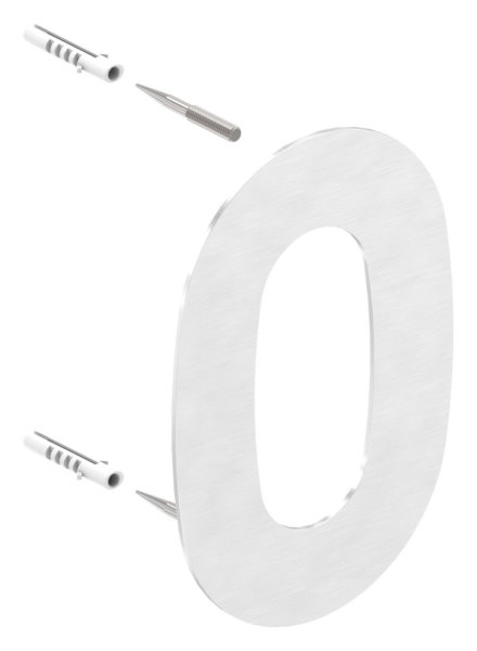 Hausnummer 0 - klein - Masse- 110 mm x 150 mm - V2A-11-8050.4