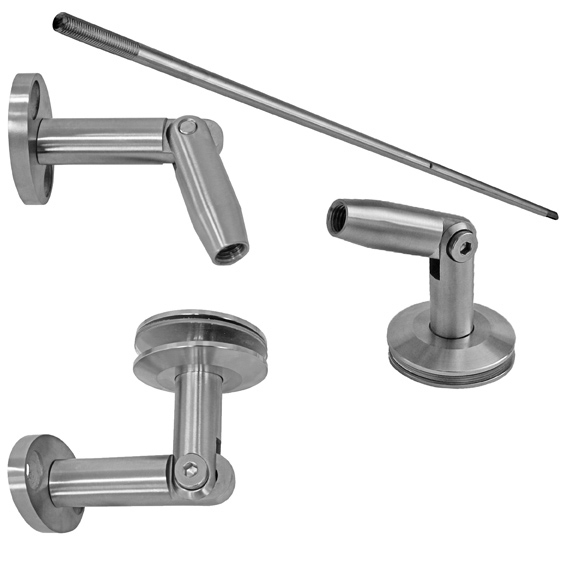 Vordach Halterung Set Edelstahl V4A fuer Glas 8-76-17-52 mm Zugstange 1000 mm-89-11GS14PRR3M12-A.4