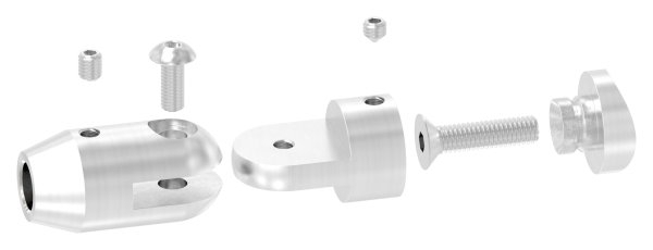 Querstabhalter V2A Edelstahl mit Gelenk – Anschluss 42-4 mm fuer Rundstaebe 10 mm inkl- Schrauben-11-1615.4