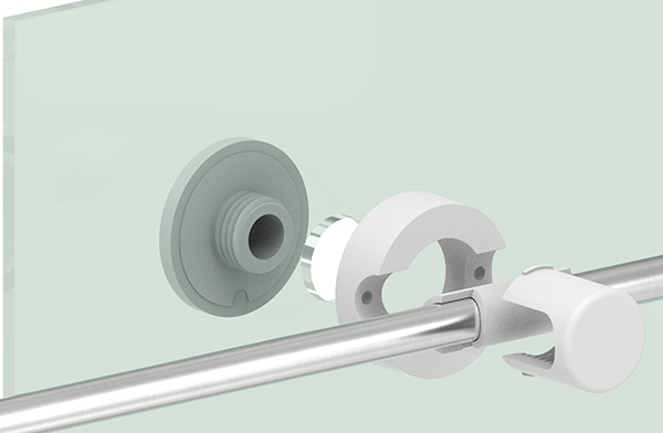 BRENK-fix® Halter Ø 50mm- Kunststoff- reinweiss 4 Stueck-88-11BR-50RW.KS