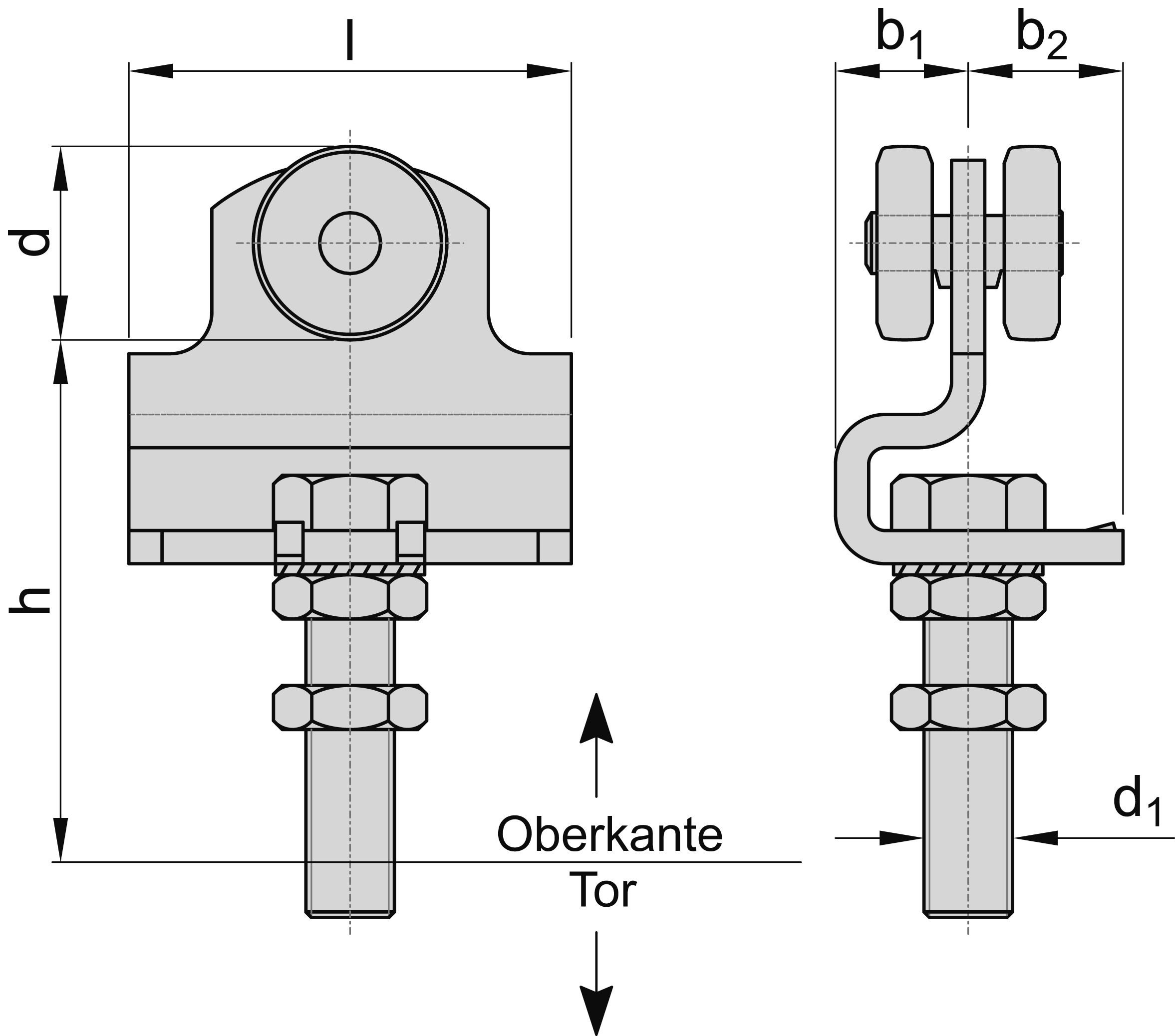 Einfachrolle Schiebetor MEA Gr- 2 verzinkt Ø 35 mm bis 200 kg 10336320-60-0147.7