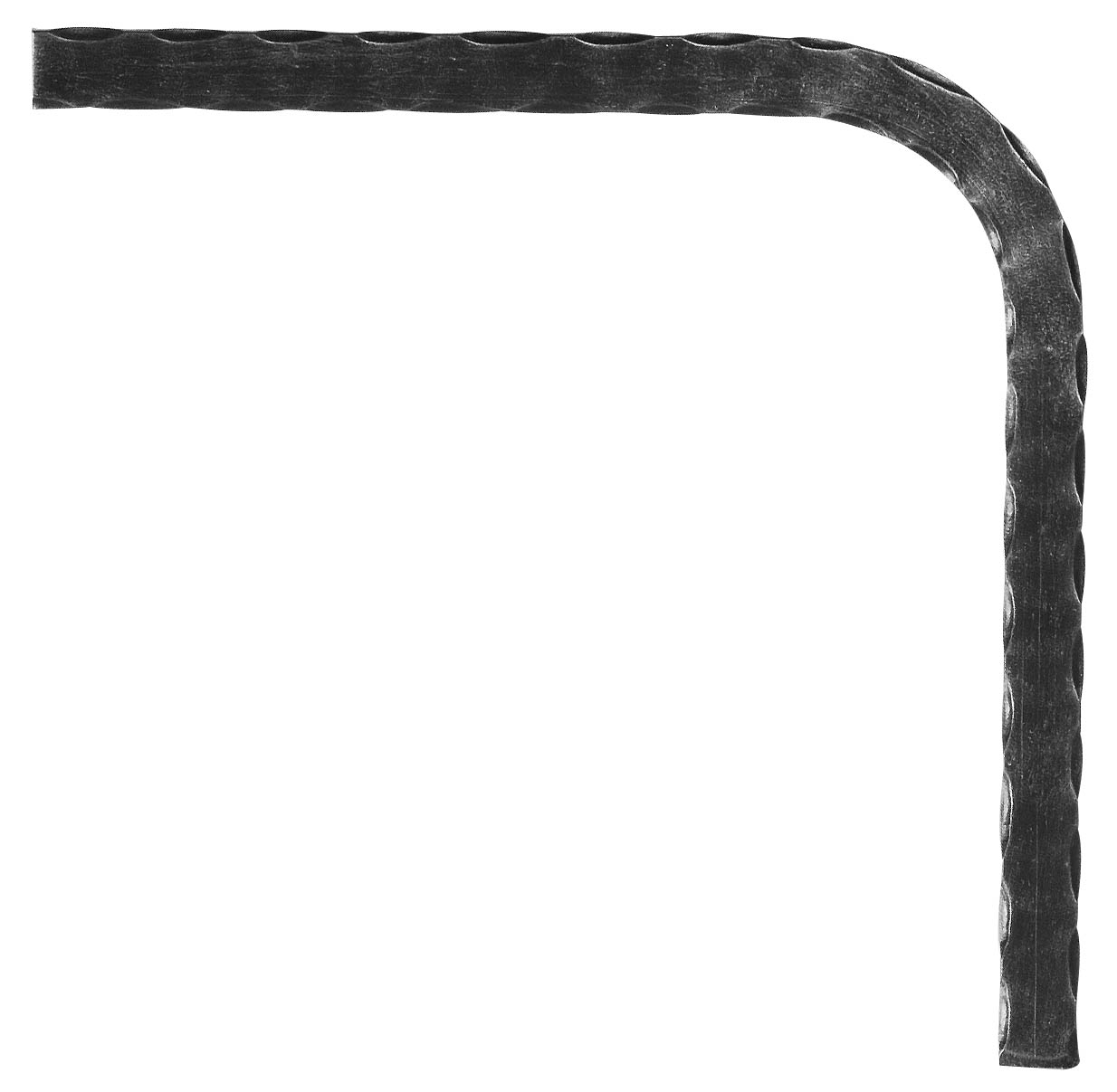 Untergurt-Bogen 90° 25x8 mm Kanten gehaemmert Stahl S235JR schweissbar-30-1440.8