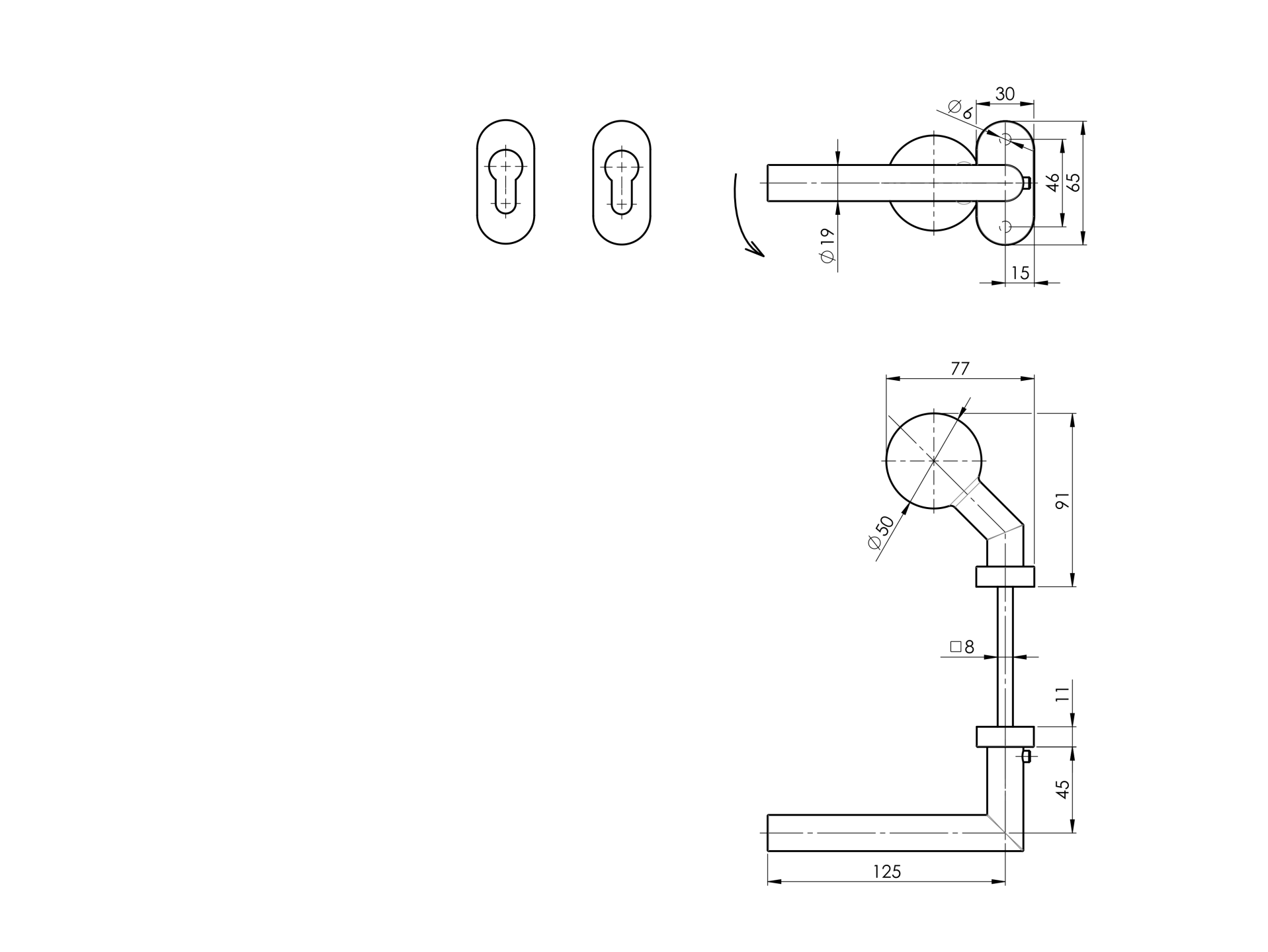 Drueckergarnitur V2A geschliffen PZ-Lochung-89-11D805GLI-A.4