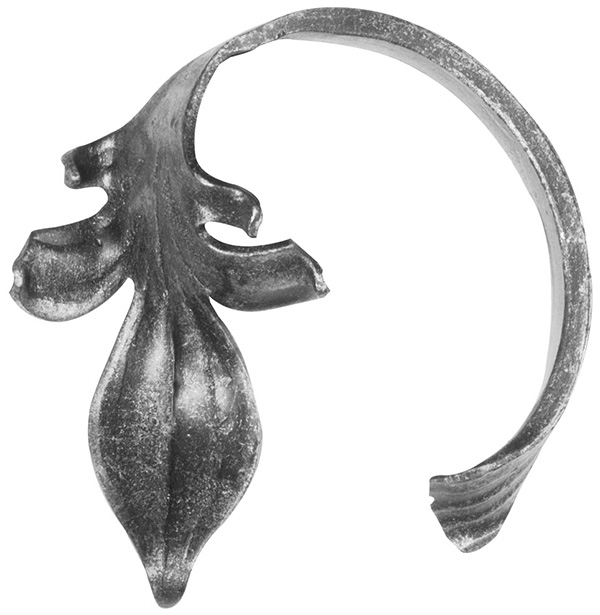 Leichtbarock -rechts - Barockansatz - Masse- 120x110 mm - Stahl S235JR- roh-30-1767.8