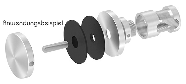 BRENK-fix® Ober- und Unterteil Ø 52mm zu Glas-Halter- ALU-88-11BR-OT52.ALU