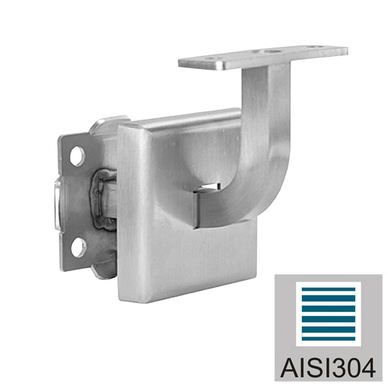 Handlaufhalter mit Cliprosette und Halteplatte fuer Vierkantrohr V2A-11-2082-A.4