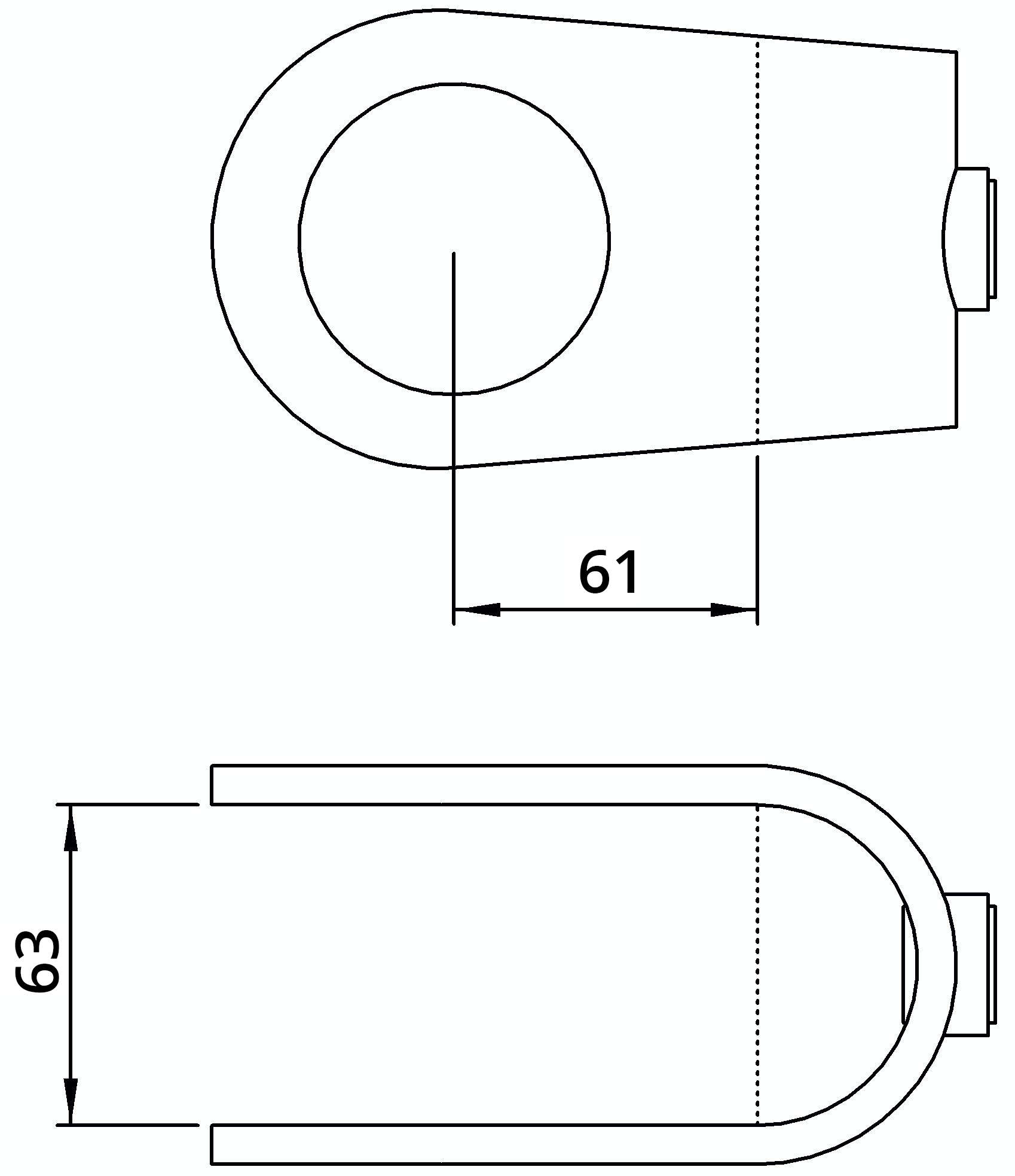 Rohrverbinder - Kreuzstueck offen - 160E60 - 60-3 mm - 2- - Feuerverzinkt u. Elektrogalvanisiert-160E60