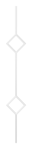 Zierstab Edelstahl V2A Ø 12 mm Laenge 1000 mm mit 2 Quadraten-88-1156149-240.D