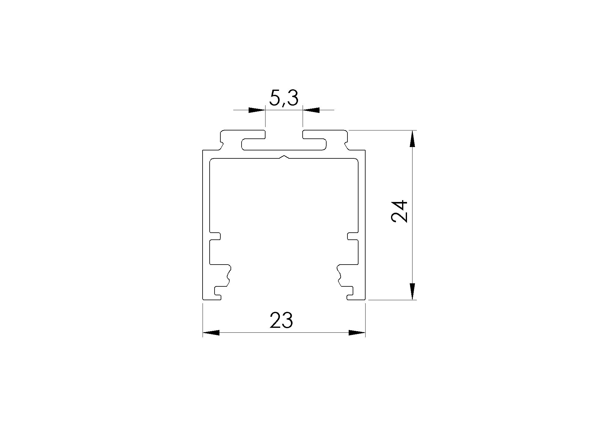 LED-Handlaufprofil Aluminium 23x24 mm 2500 mm roh-89-11AL23X242500LED-A.4