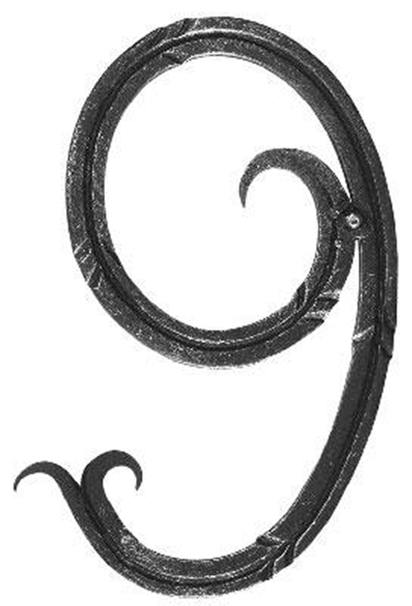 Hausnummer 9 - Abmessung 18x10 cm - Material 12x5 mm - Stahl -Roh- S235JR-30-3109.8
