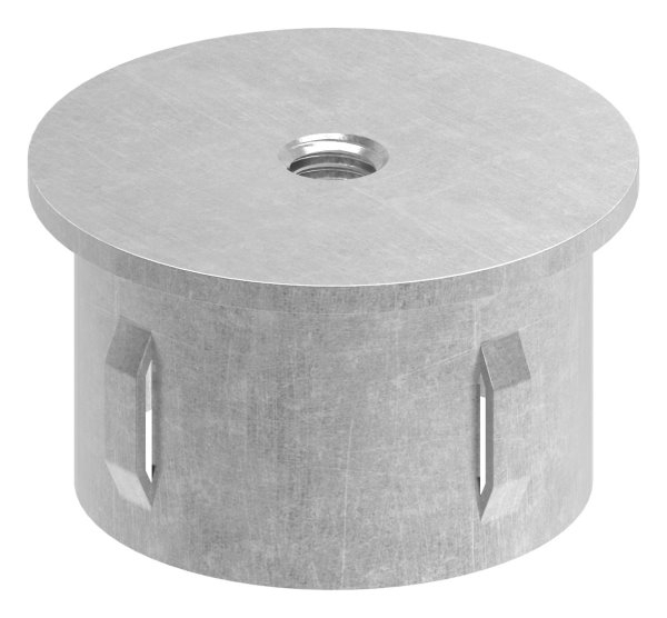 Stahlstopfen flach - mit M8 - fuer Rundrohr Ø 48-3x2-5-2-9 mm - Stahl S235JR- roh-30-2935.8