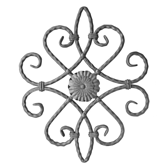 Zierornament geschmiedet Stahl H 530mm B 420mm-89-11F27530-A.4