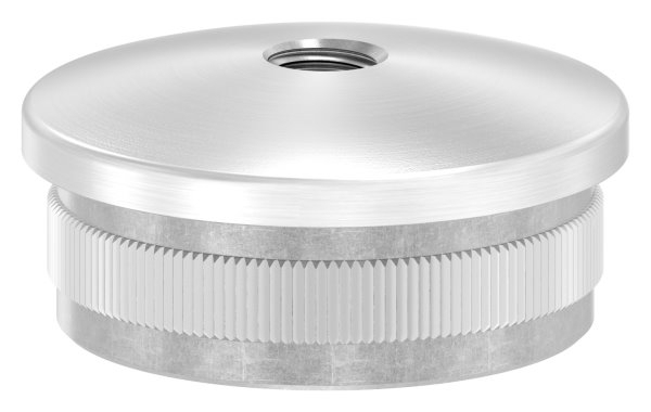 Einsteckkappe V2A Edelstahl fuer Rohr Ø 42-4 mm 2-0 mm Wandstaerke M8 Gewinde leicht gewoelbt-11-5231.4