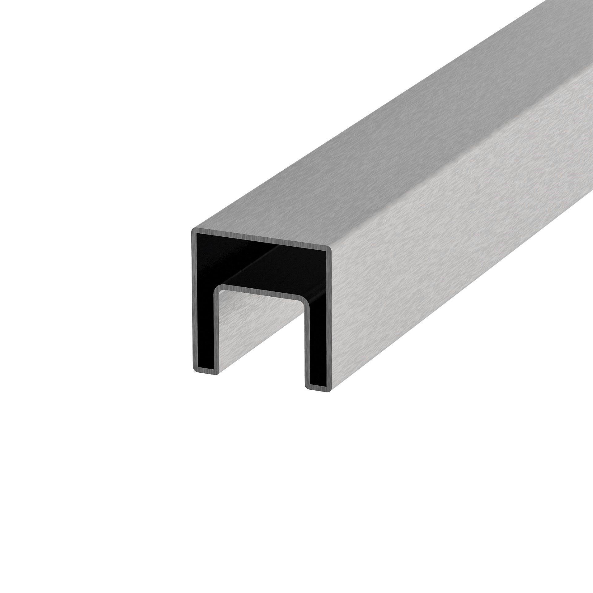 U-Profil Handlauf Edelstahl V2A 40x40x1-5 mm fuer Glas mit LED-Kanal 2500 mm-89-11A6925040-A.4