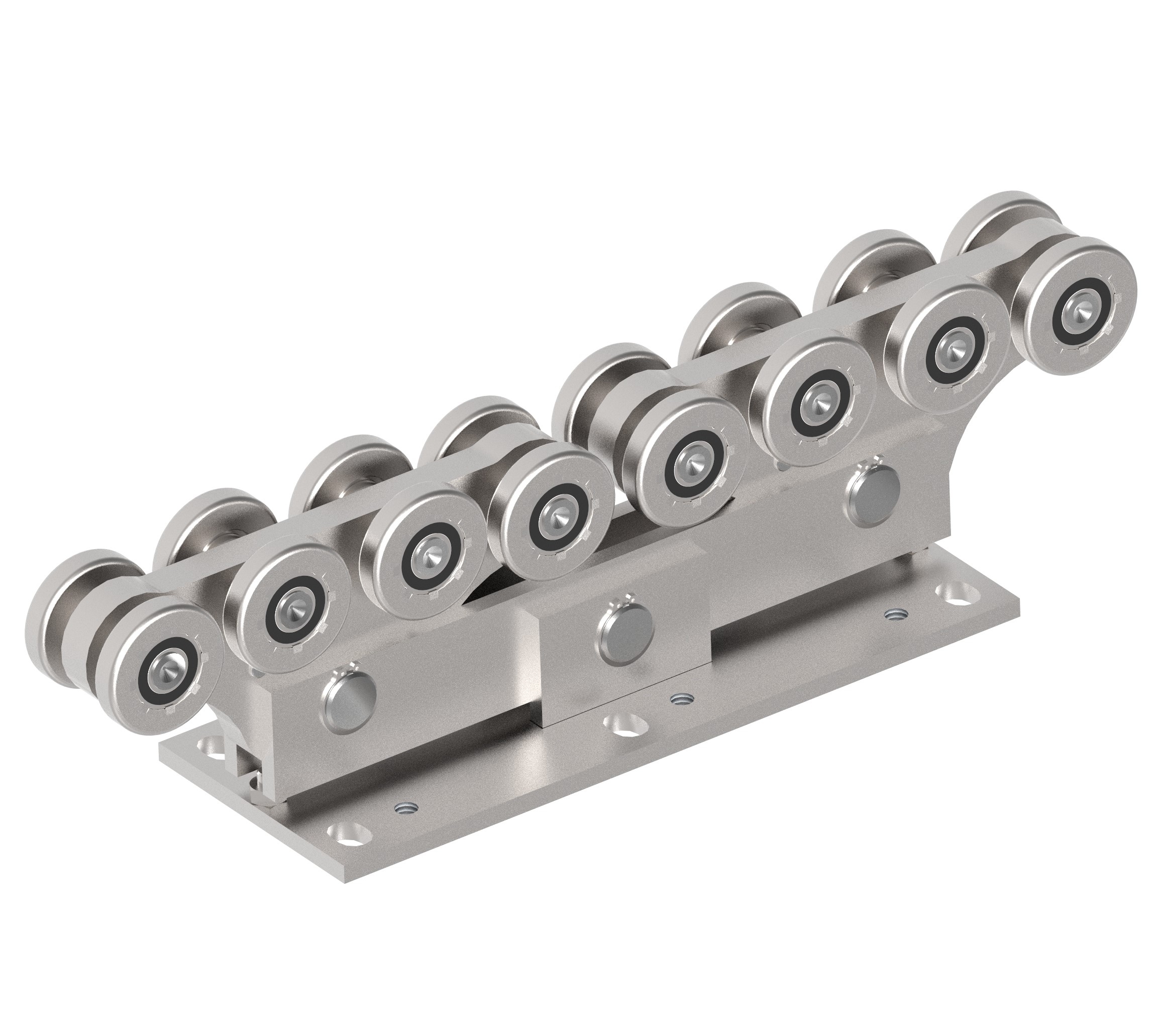 Doppel-Rollenbock 16-rdrig Stahl verzinkt fr Laufprofil 94x85 mm-89-11H34B894X85HEAVY-A.4