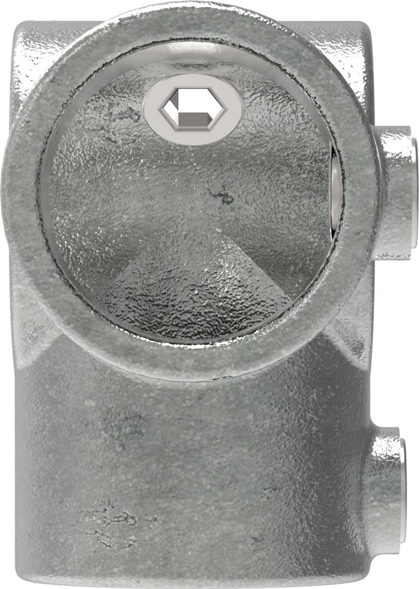 Rohrverbinder - Eckstueck durchgehend - 116E60 - 60-3 mm - 2- - Feuerverzinkt u. Elektrogalvanisiert-116E60