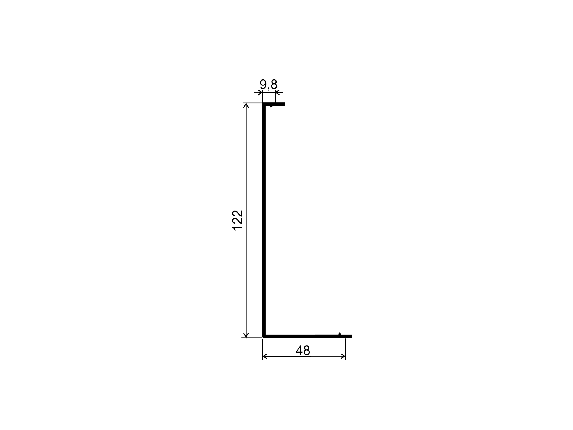 Abdeckleiste Aluminium 2500 mm Satin-ELOX Schwarz fuer Seitenverankerung-89-11AL00442500SE-A.4