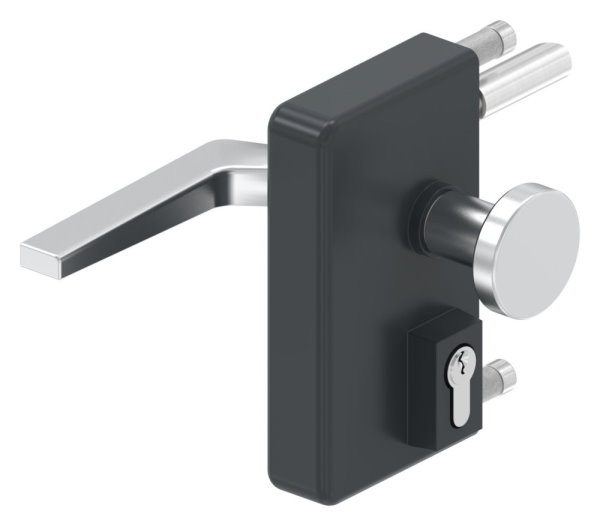 Gittertorschloss GTS 2 mit Anti-Panik-Funktion fuer Rohrstaerke 40-60mm- anthrazitgrau-88-1156702-ALU.7016