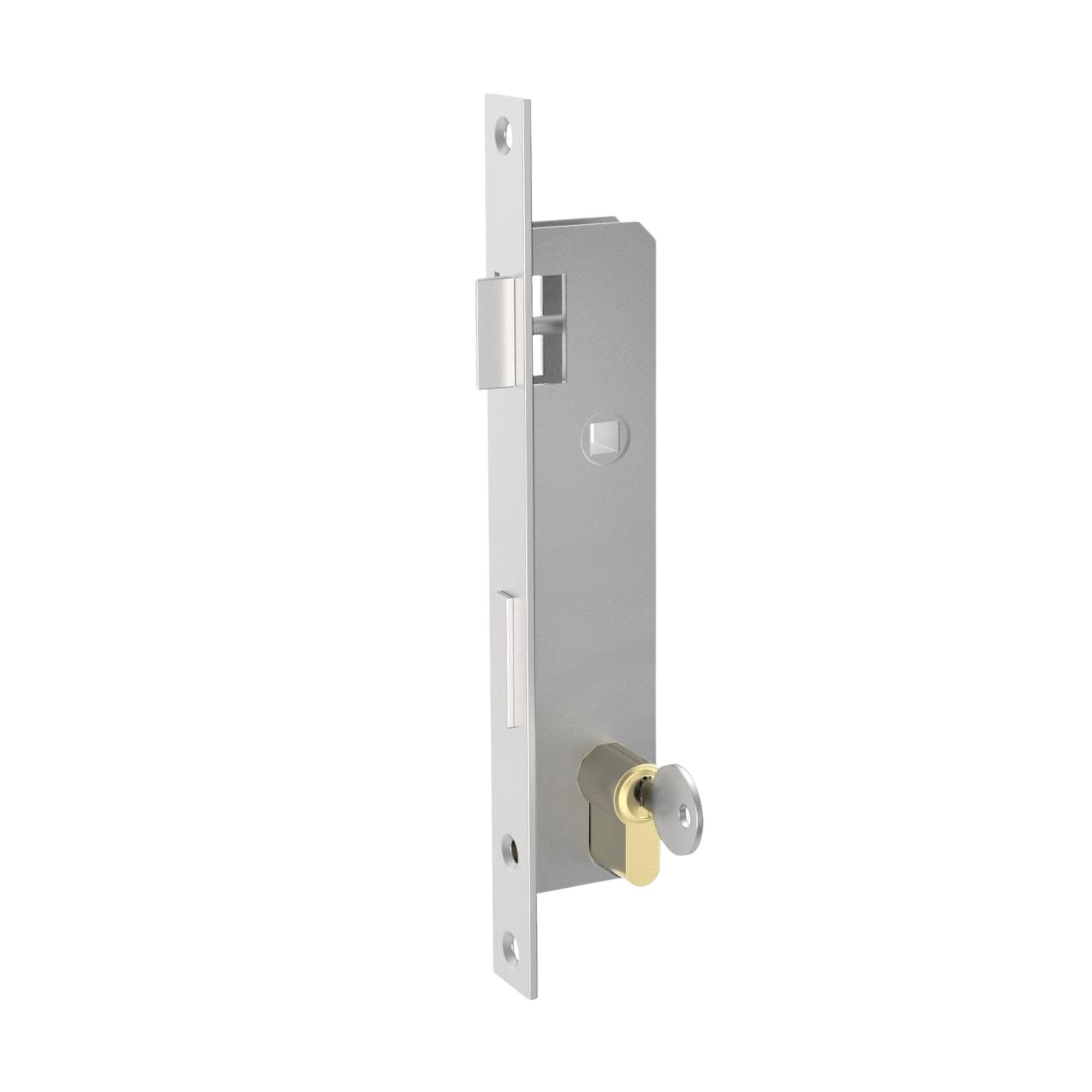 Einsteckschloss Edelstahl AISI 304 fuer JP Profil 40x40mm- Axialabstand 85 mm- Schliff-89-11B83020X85-A.4