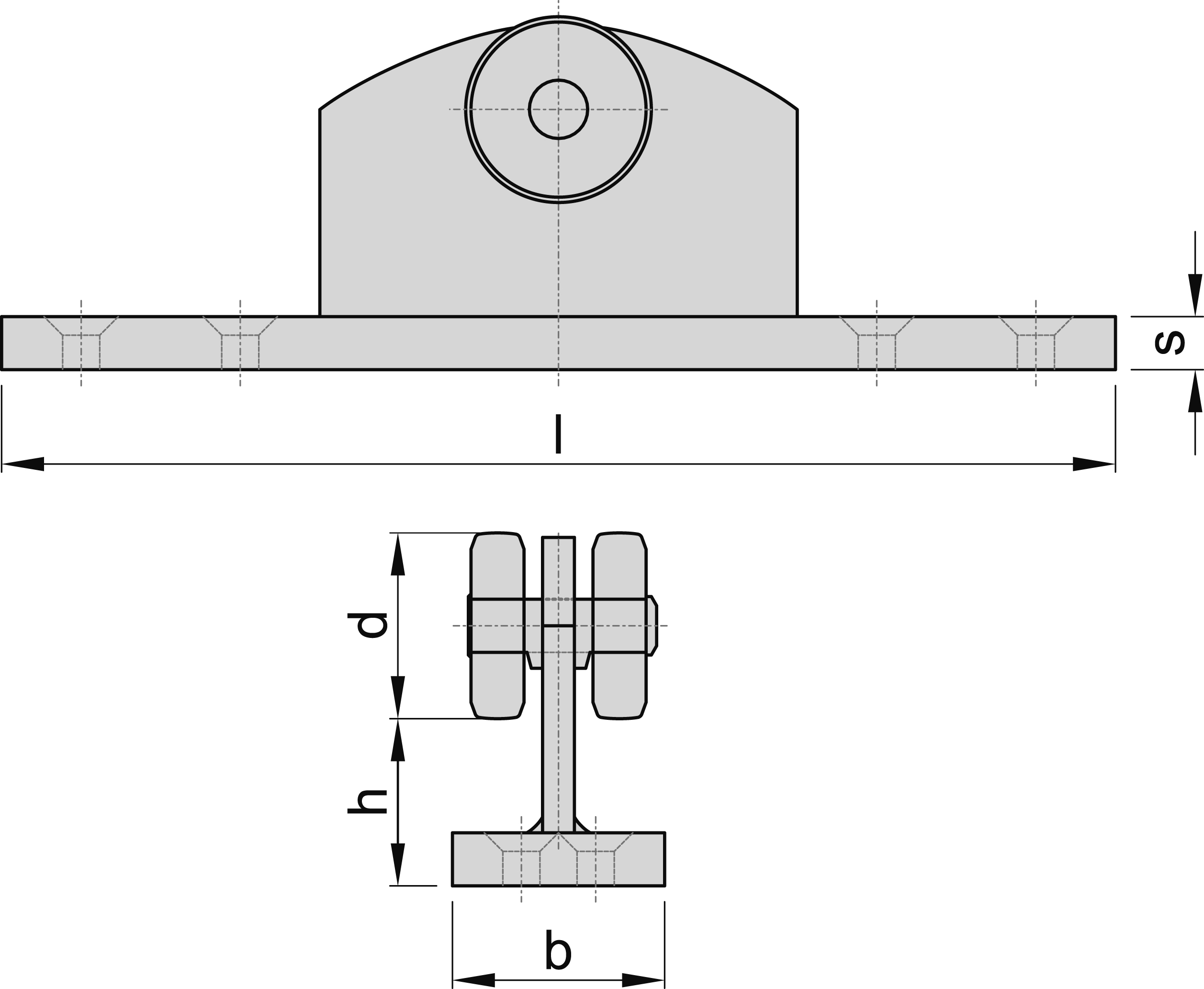 Einfachrolle mit Flansch Groesse 2 MEA 10336984-60-0160.7