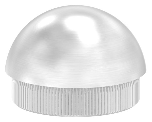 Rohrabschlussstopfen Edelstahl V2A fuer Rohr Ø 48-3 mm x 2-5 mm halbrund zum Einschlagen-11-5047.4