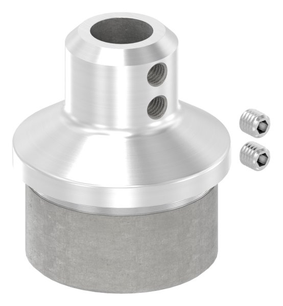 Rohrabschlussstopfen V2A Edelstahl fuer Rohr Ø 42-4 x 2-5 mm mit Durchgangsbohrung 12-2 mm-88-1160275-240.25