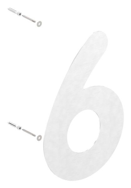 Hausnummer 6 - gross - Masse- 200 mm x 300 mm - V2A-11-8070.4