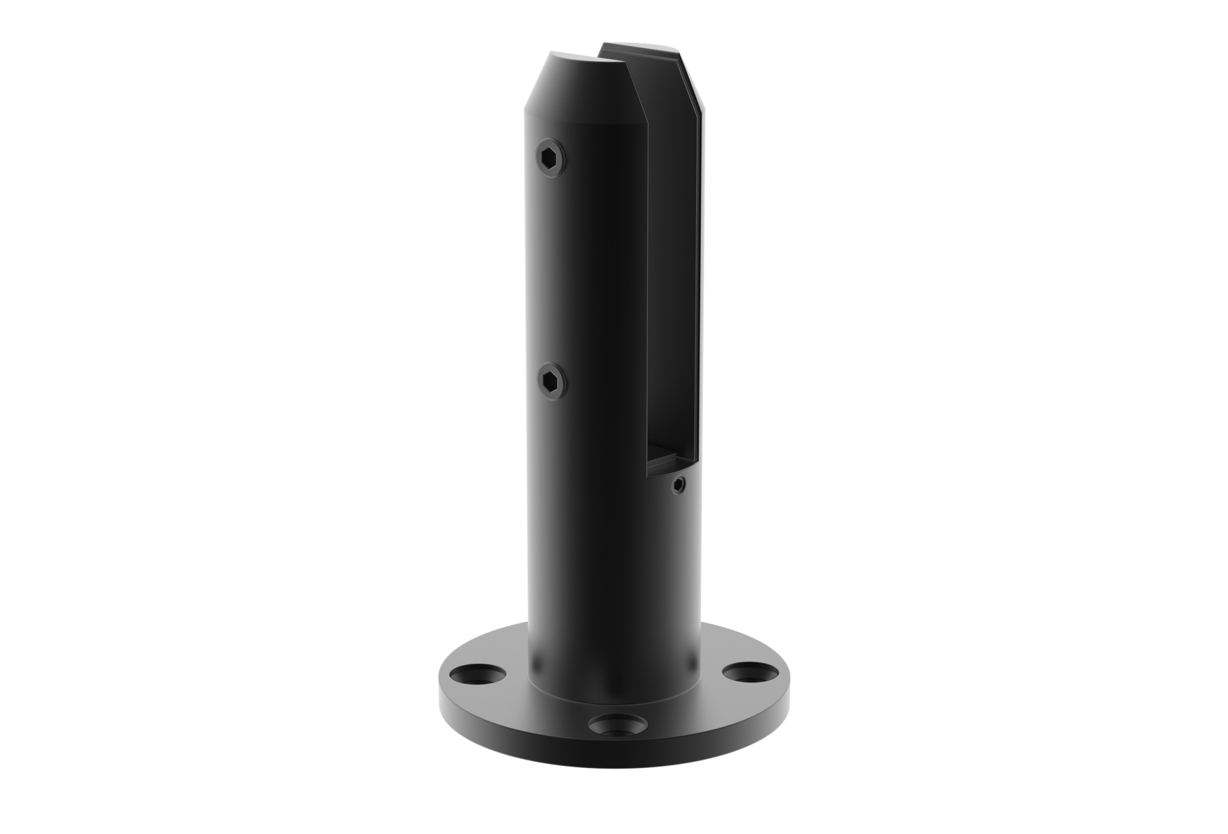 Zapfen Ankerpfosten fuer Glas Edelstahl AISI 304 Schwarz RAL 9005 12-17-52mm-89-11ABL6100000B-A.4