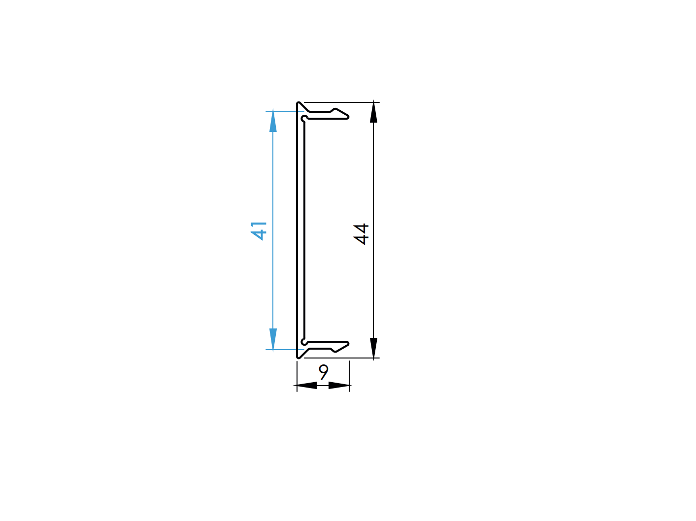 Abdeckleiste Aluminium 41 x 9 mm 1-85 m Anthrazit RAL 7016 strukturiert-89.FGAF41X91850R7016