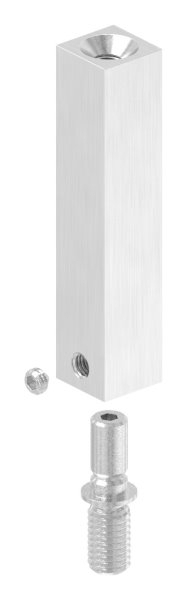 Vierkantstift Edelstahl V2A 14 x 14 mm- L = 68 mm- M8 - M6 Gewinde- 360° drehbar-88-1160221-240.V