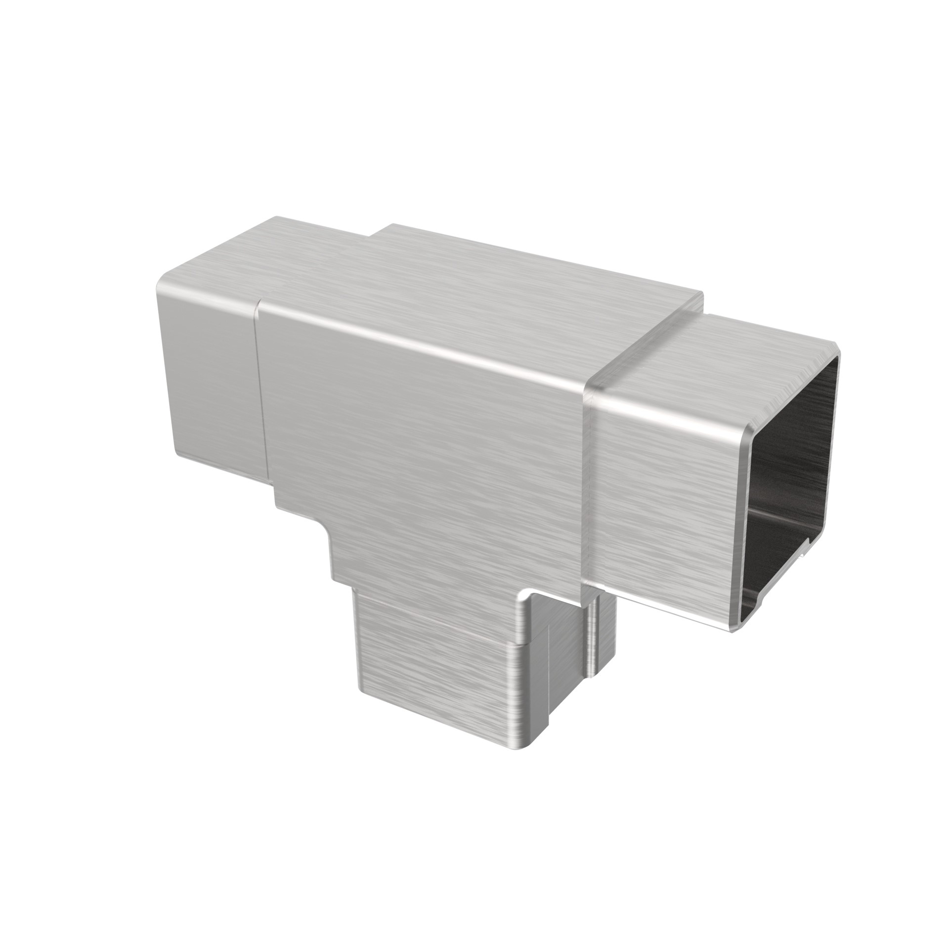 Handlauf T-Verbinder Edelstahl V4A 40x40x2 mm geschliffen fuer Klebeverbindung-89-11A144307040-A.4