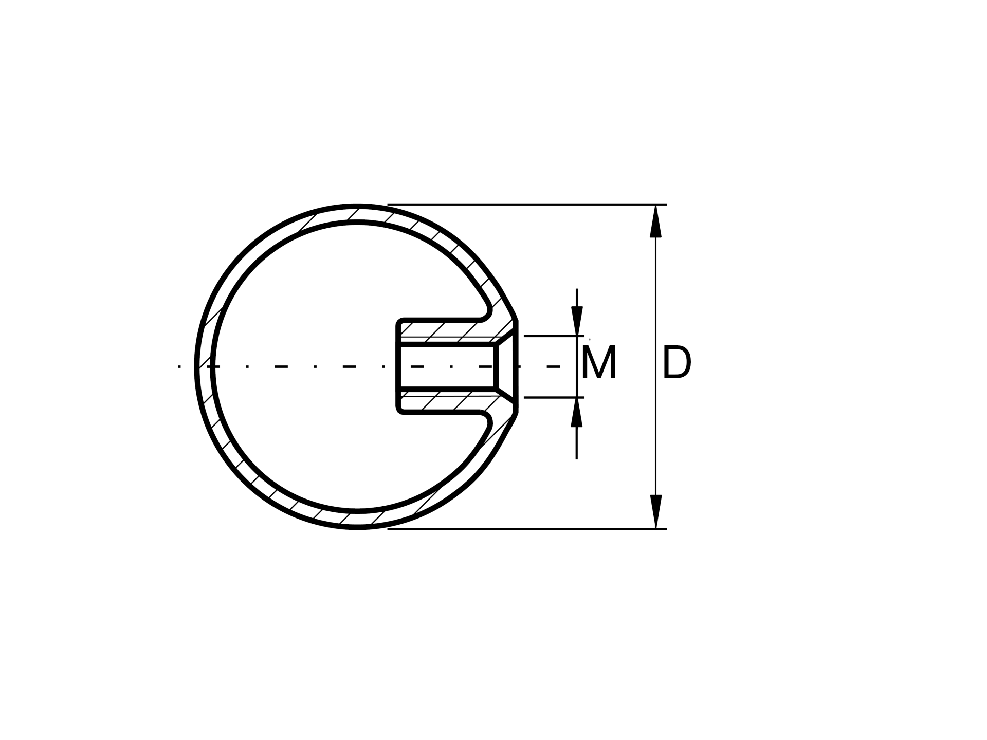 Endkappe Kugel Edelstahl AISI 304 Ø 40 mm M8 Schliff-89-11A0220040R-A.4
