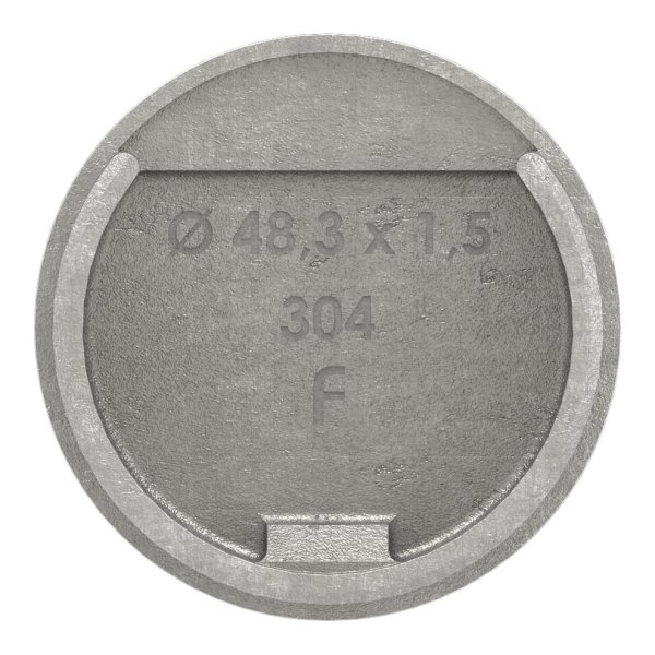 Endkappe - flache Ausfuehrung - fuer Nutrohr Ø 48-3 mm - V2A-12-2301.4