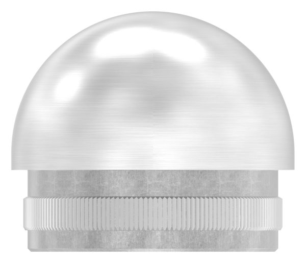 Einsteckkappe Edelstahl V2A fuer Rohr Ø 42-4 mm- 2-0 mm Wandstaerke- halbrund-11-5221.4