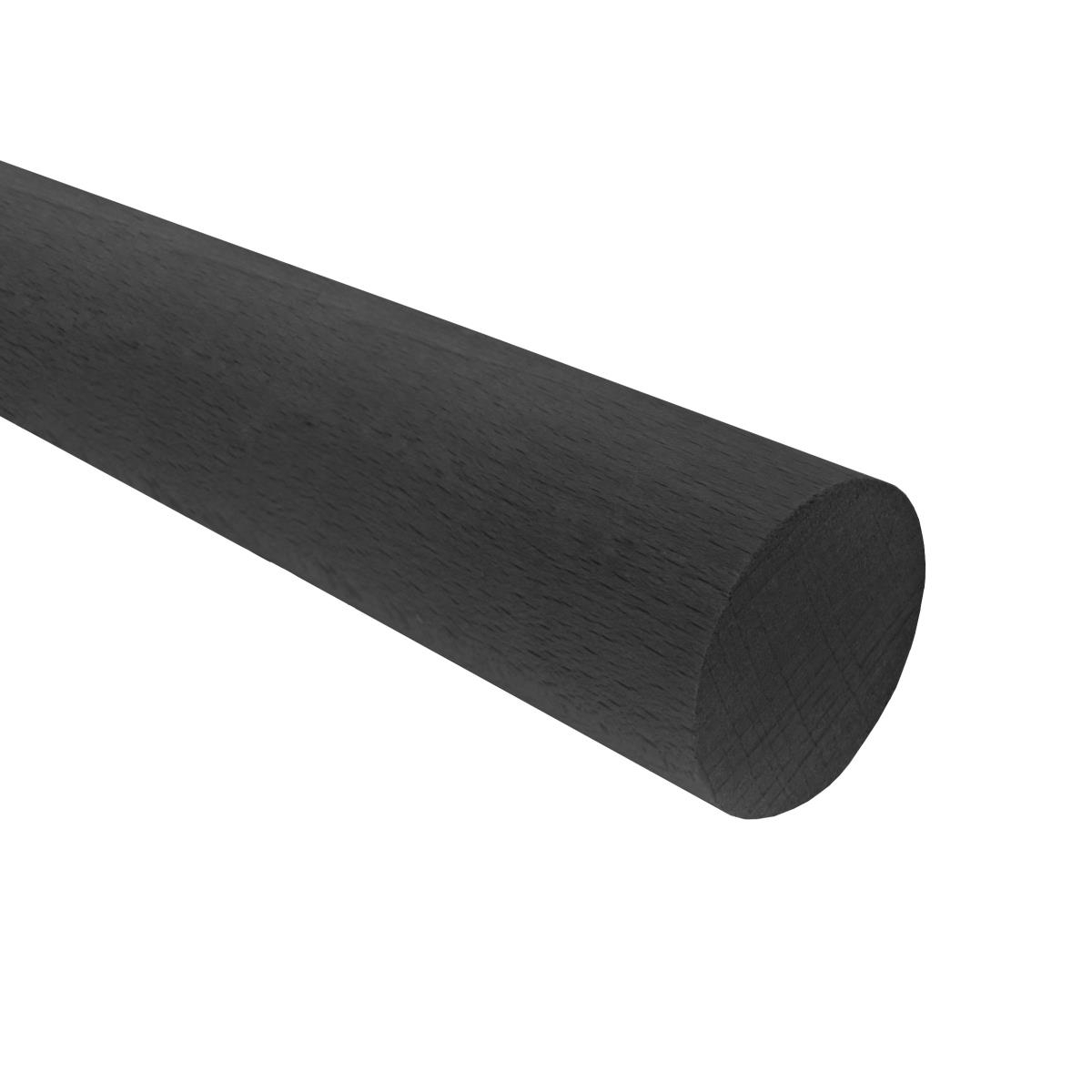 Handlauf Buche massiv Ø 42 mm L=3000 mm schwarz lackiert-89-11WBD42L3000BLACK-A.4