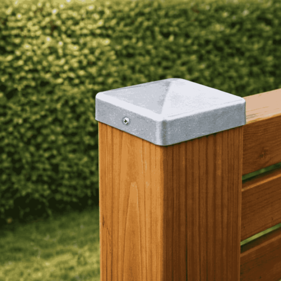 Pfostenkappe 90x90 mm Stahl verzinkt – 10er Set fuer Holzpfosten inkl. Schrauben-60220-90-011