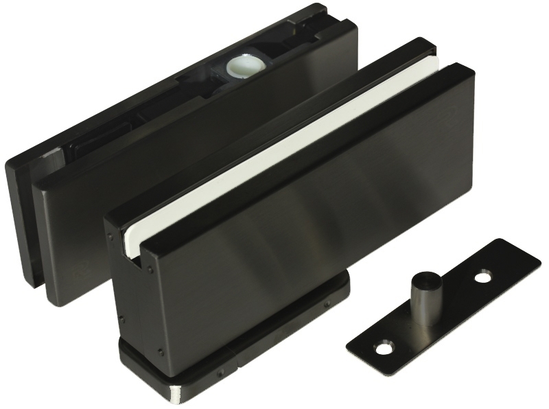 Unteres Glastuerband Edelstahl V2A oxidschwarz fuer Glas 8-12 mm Set 100 kg-89.GSBLACKZP805SB