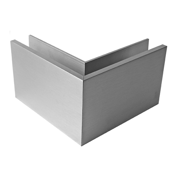 Eckverbinder Aluminium 90° Aussenecke Glas 12-21-52 mm Satin-ELOX Topmontage-89-11AL0004SE90OUT-A.4