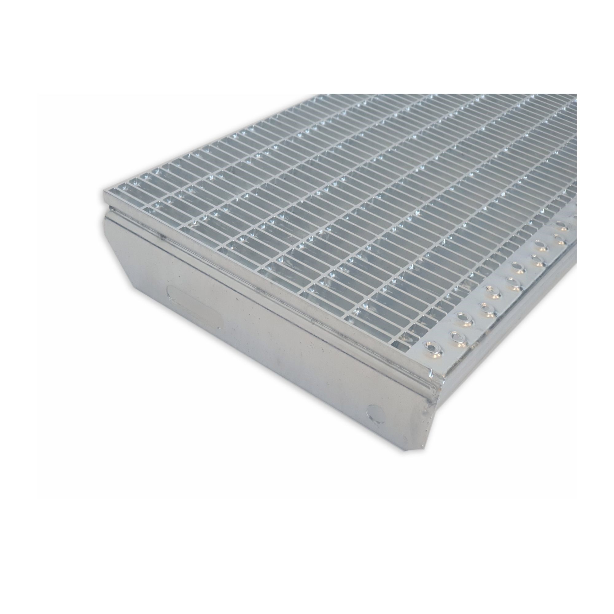 Gitterroststufe Treppenstufe Masse- 600x270 mm 30-10 mm S235JR -St37-2- im Vollbad feuerverzinkt-40-M-602731.8-STAHL